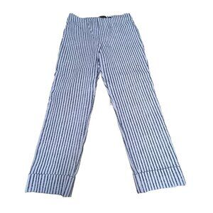 Insight Women's Blue White Crop Straight Leg Cropped Pants Petites 4